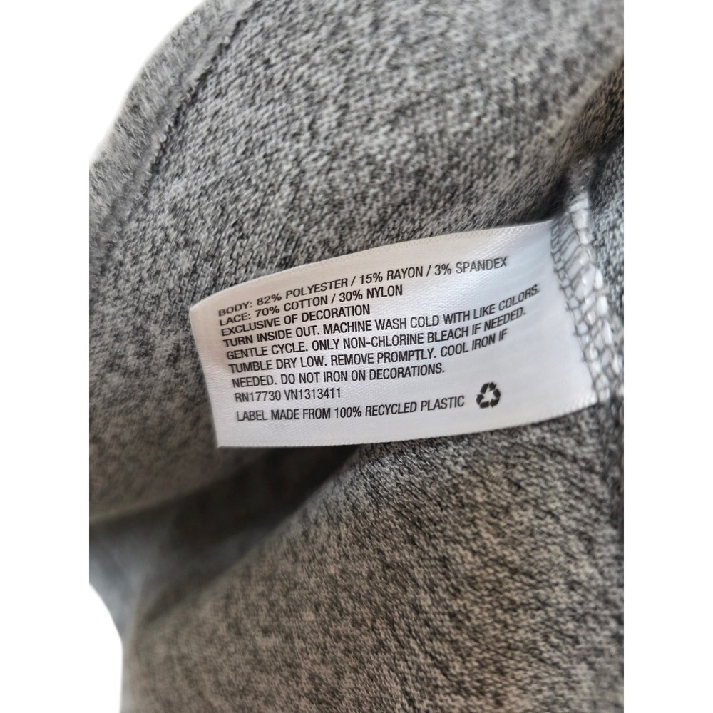 Knox‎ Rose Women Gray Cowl Neck Lace Trim Tunic Sweater Size M - Picture 3 of 8